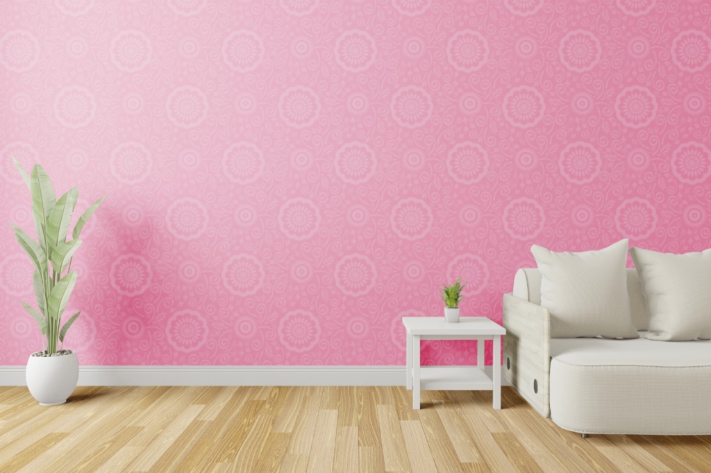 Pink Two Colour Combination for Bedroom Walls
