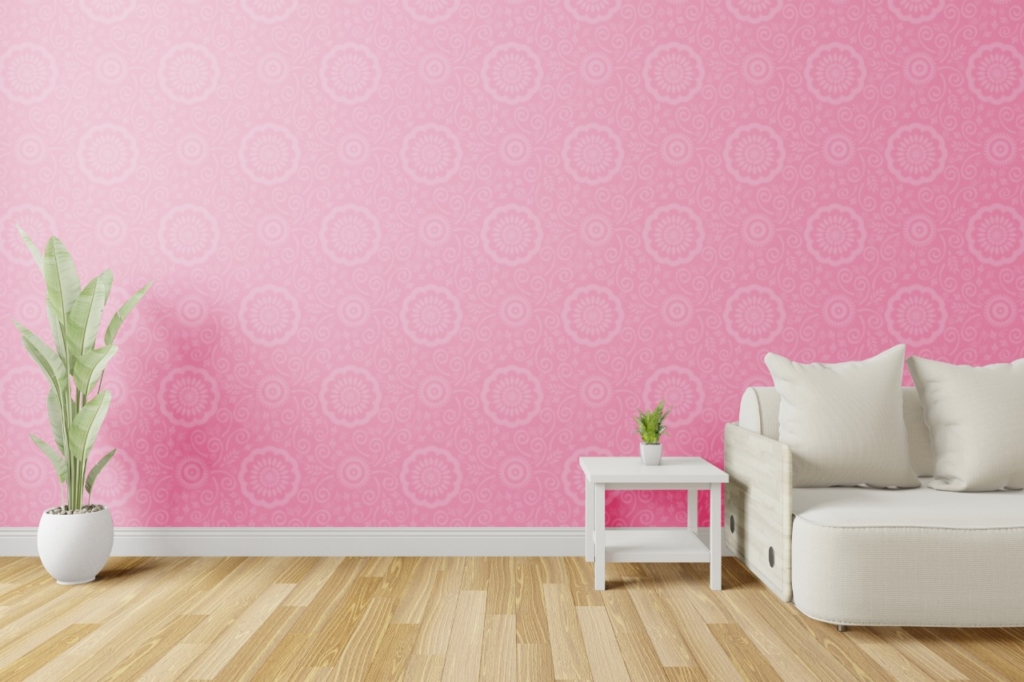 Pink Two Colour Combination for Bedroom Walls - Exact Housing