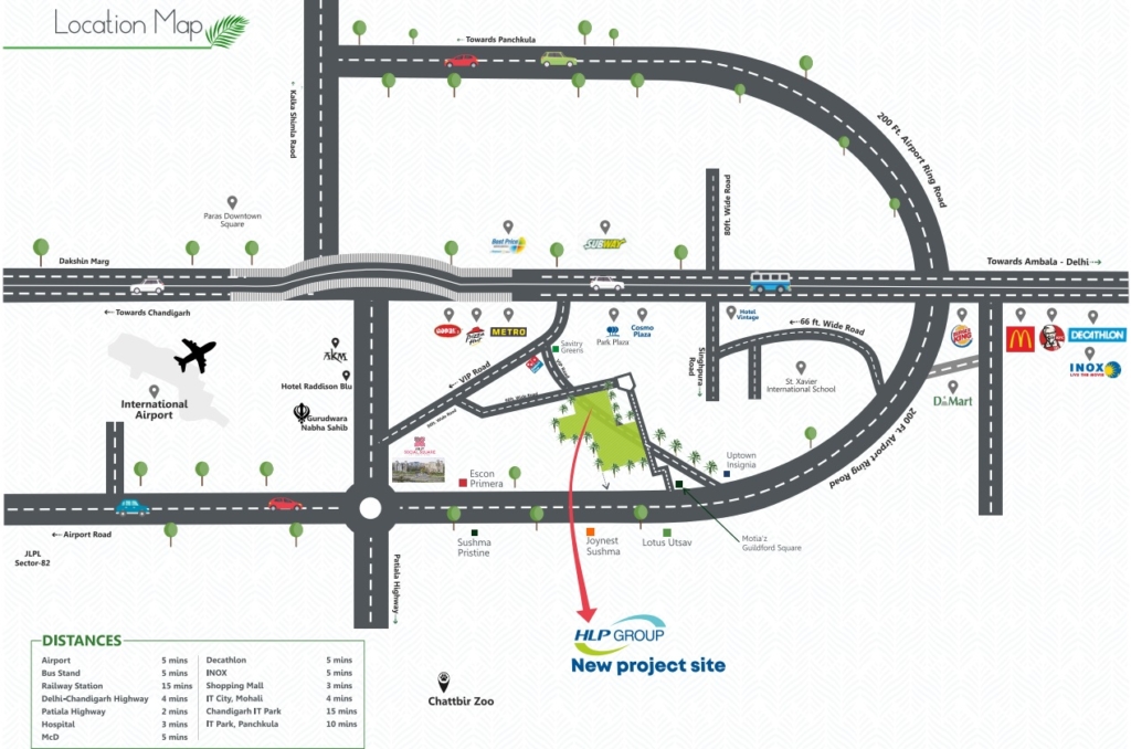 Map - Affordable Plots and Flats in Zirakpur Mohali